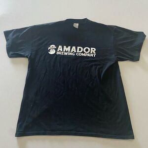 Port and Company Black Tee with White Logo